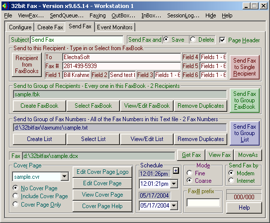 Screenshot of 32bit Fax 9.89.01