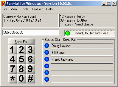 Screenshot of FaxMail for Windows